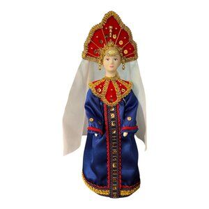 Vintage Russian Folk Art Doll – 12” Handmade St. Petersburg Collectible